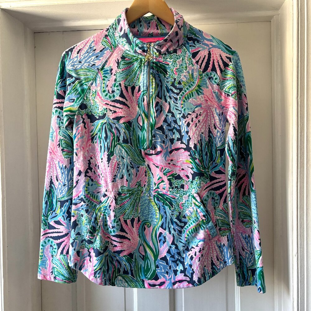 Lilly Pulitzer Skipper Half Zip Pullover Jacket Top Mermaid Size XS